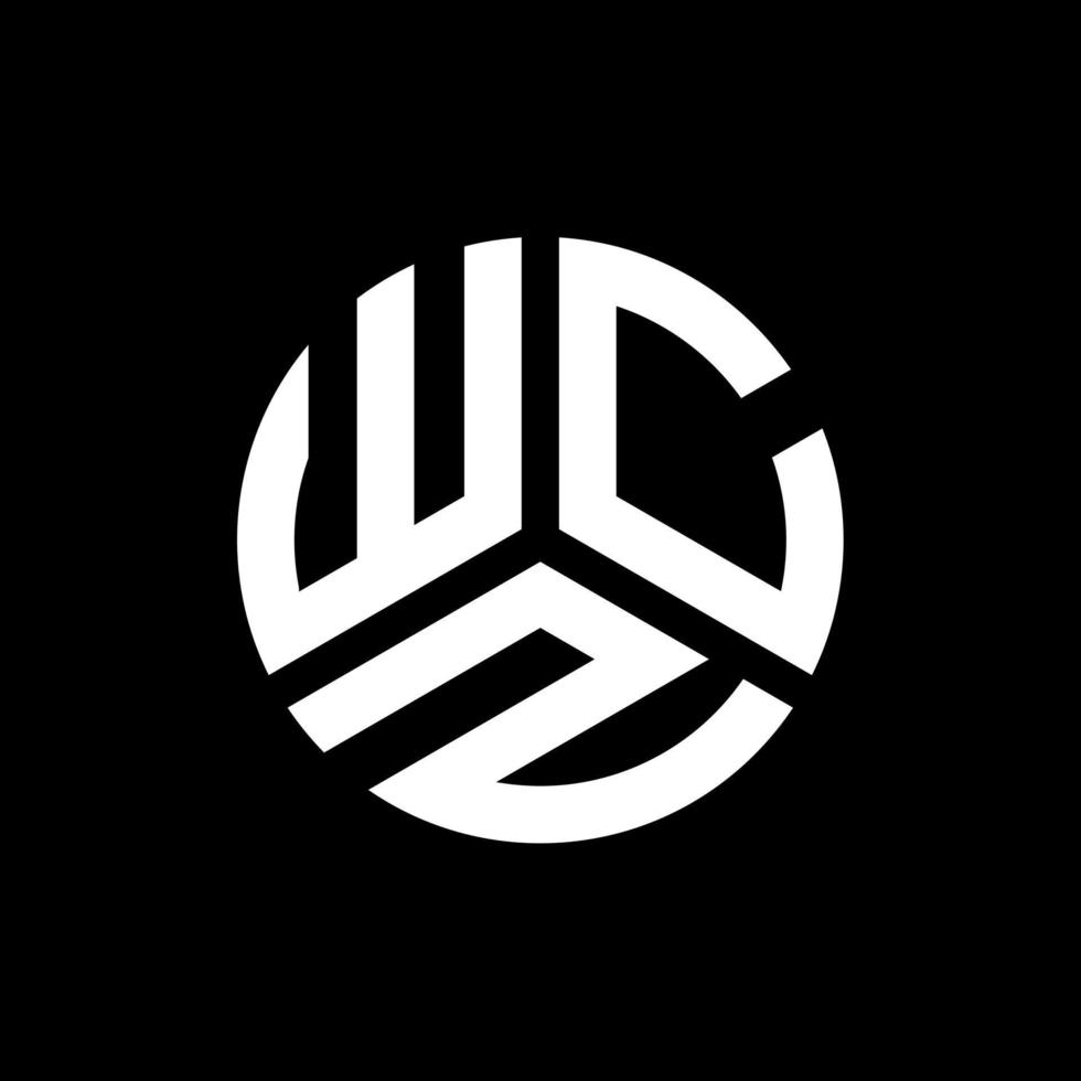 design de logotipo de carta wcz em fundo preto. conceito de logotipo de carta de iniciais criativas wcz. design de letra wcz. vetor