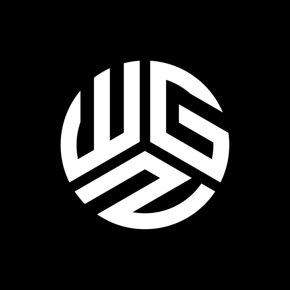 design de logotipo de letra wgz em fundo preto. conceito de logotipo de letra de iniciais criativas wgz. design de letra wgz. vetor