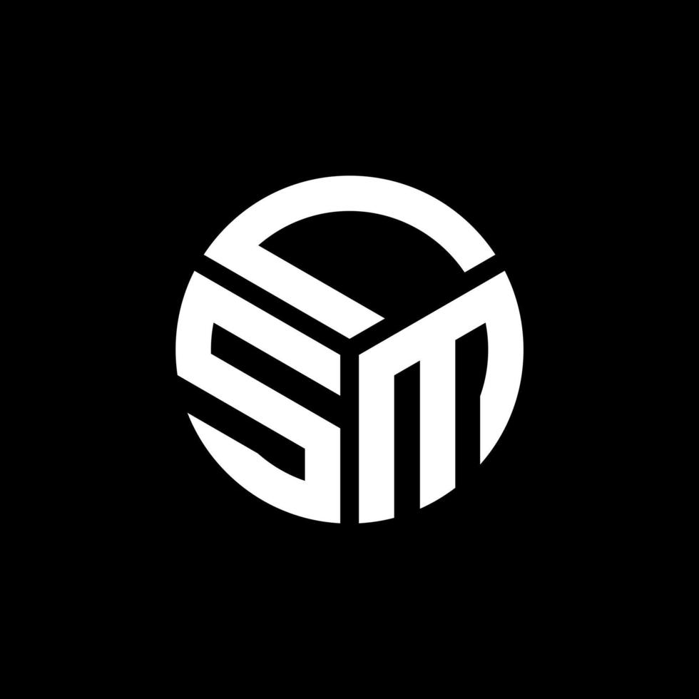 design de logotipo de carta lsm em fundo preto. conceito de logotipo de letra de iniciais criativas lsm. design de letra lsm. vetor
