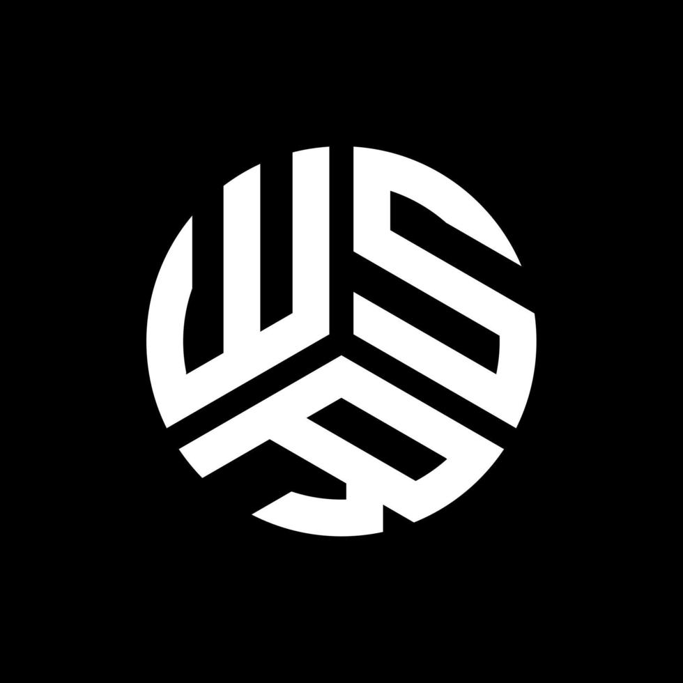 design de logotipo de carta wsr em fundo preto. conceito de logotipo de carta de iniciais criativas wsr. design de letra wsr. vetor