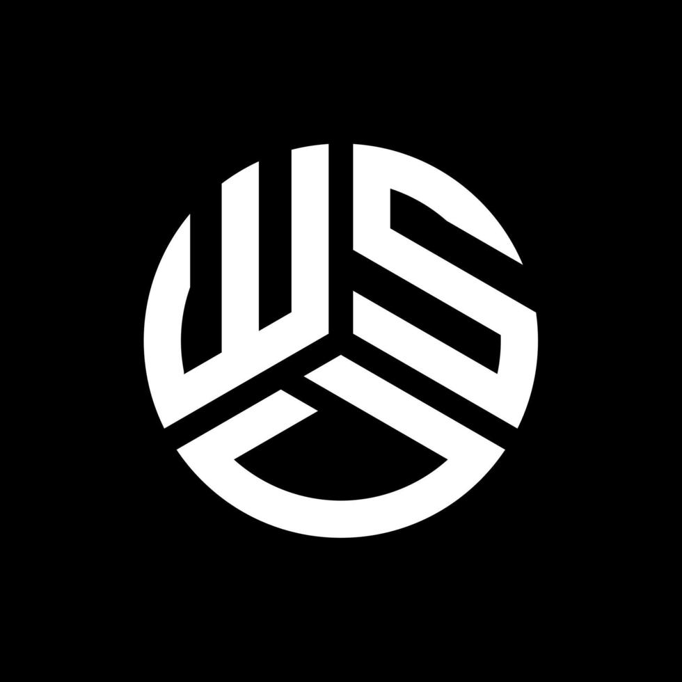 design de logotipo de letra wsd em fundo preto. conceito de logotipo de letra de iniciais criativas wsd. design de letra wsd. vetor