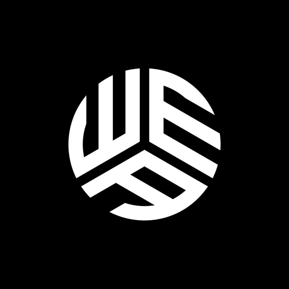 wea design de logotipo de carta em fundo preto. wea conceito de logotipo de letra de iniciais criativas. design de letras wea. vetor