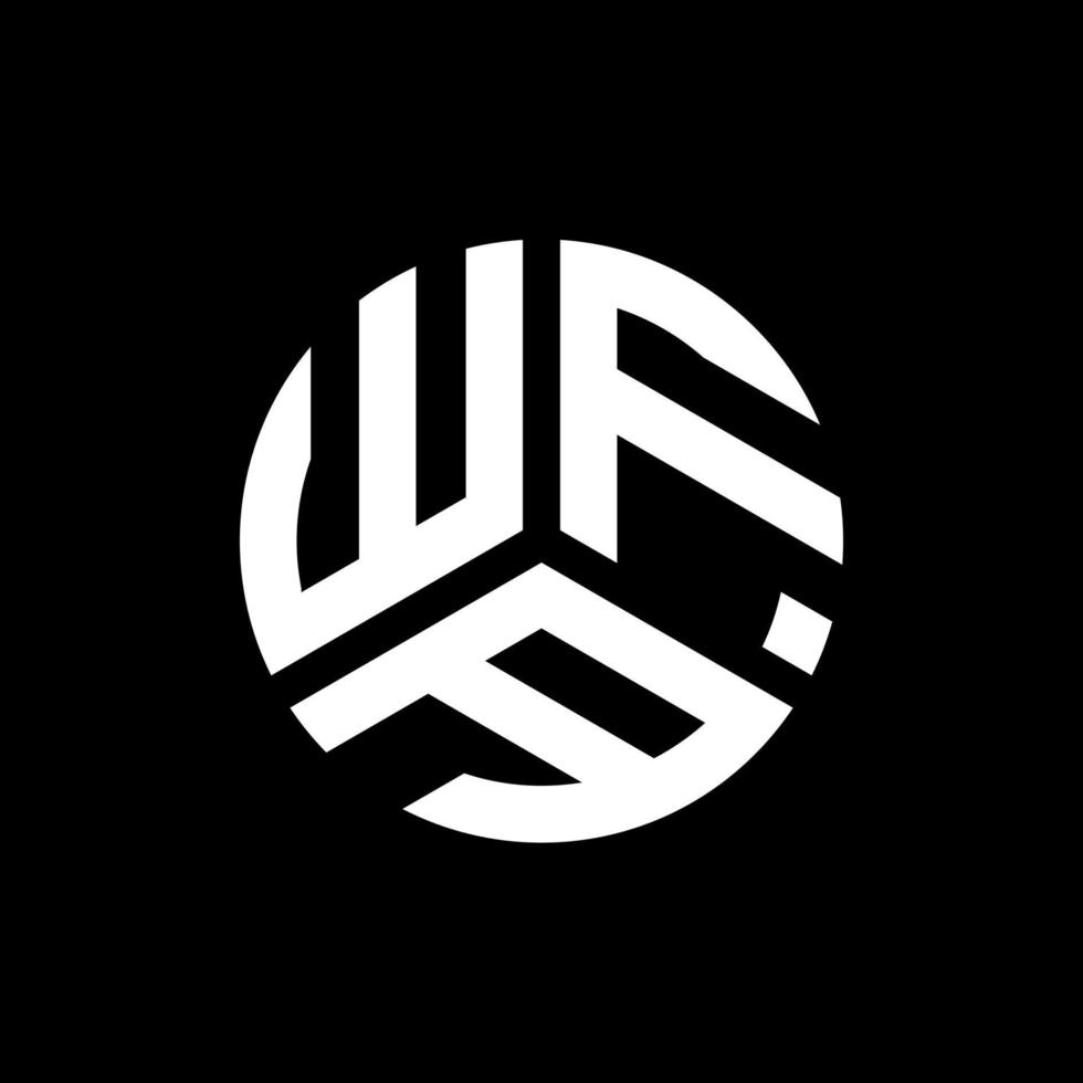 design de logotipo de carta wfa em fundo preto. conceito de logotipo de letra de iniciais criativas wfa. design de letra wfa. vetor