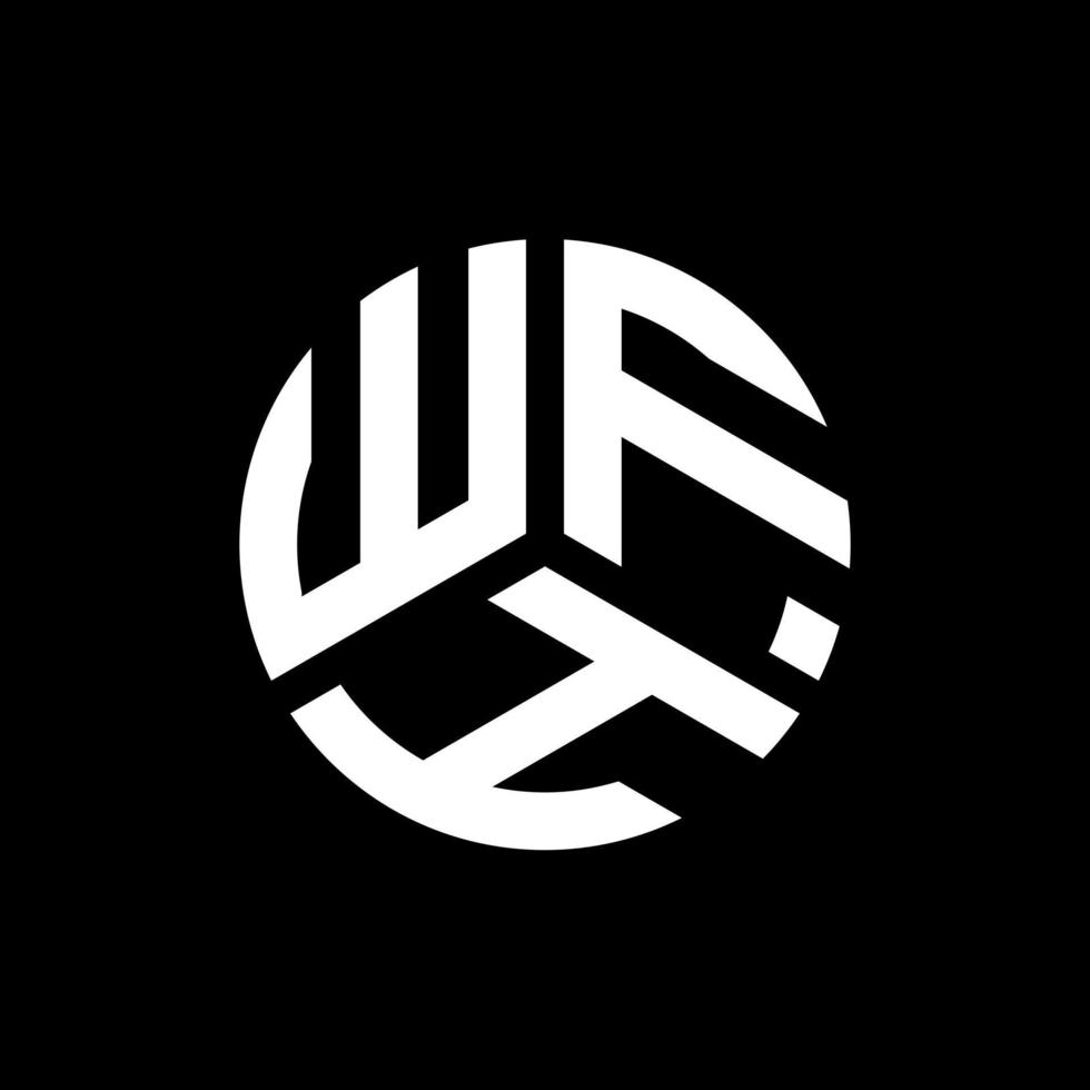 design de logotipo de carta wfh em fundo preto. wfh conceito de logotipo de letra de iniciais criativas. wfh design de letras. vetor