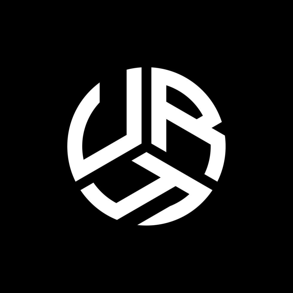 design de logotipo de carta ury em fundo preto. ury conceito de logotipo de letra de iniciais criativas. design de letra ury. vetor