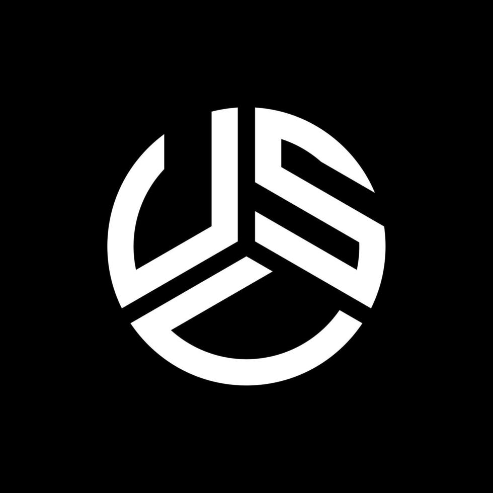 design de logotipo de carta usv em fundo preto. conceito de logotipo de letra de iniciais criativas usv. design de letra usv. vetor