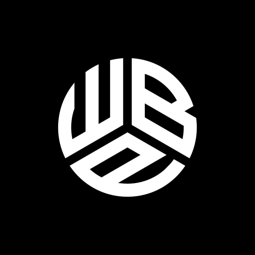 design de logotipo de carta wbp em fundo preto. conceito de logotipo de carta de iniciais criativas wbp. design de letra wbp. vetor