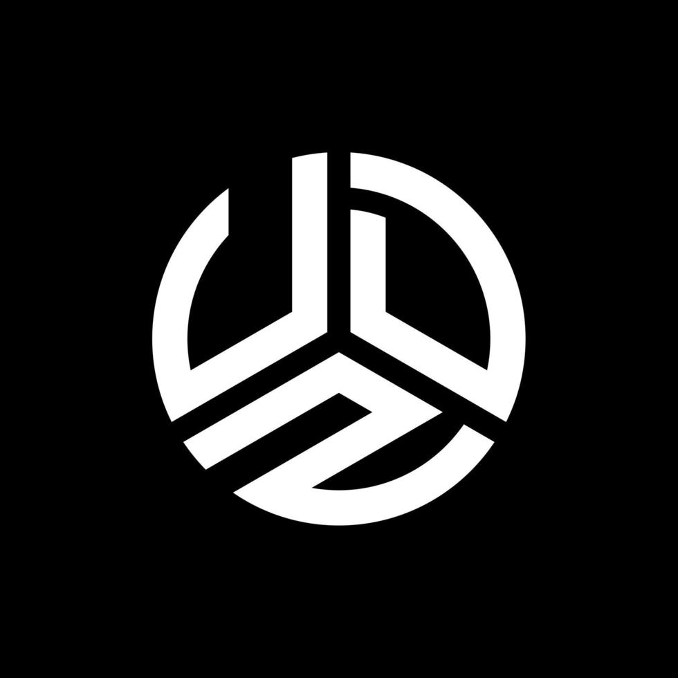 design de logotipo de letra udz em fundo preto. conceito de logotipo de letra de iniciais criativas udz. design de letra udz. vetor