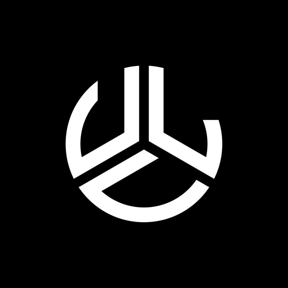 design de logotipo de carta ulv em fundo preto. conceito de logotipo de letra de iniciais criativas ulv. design de letra ulv. vetor