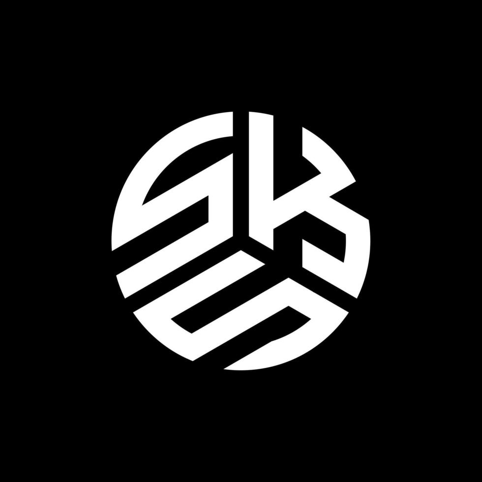 design de logotipo de carta sks em fundo preto. sks conceito de logotipo de letra de iniciais criativas. design de letra sks. vetor