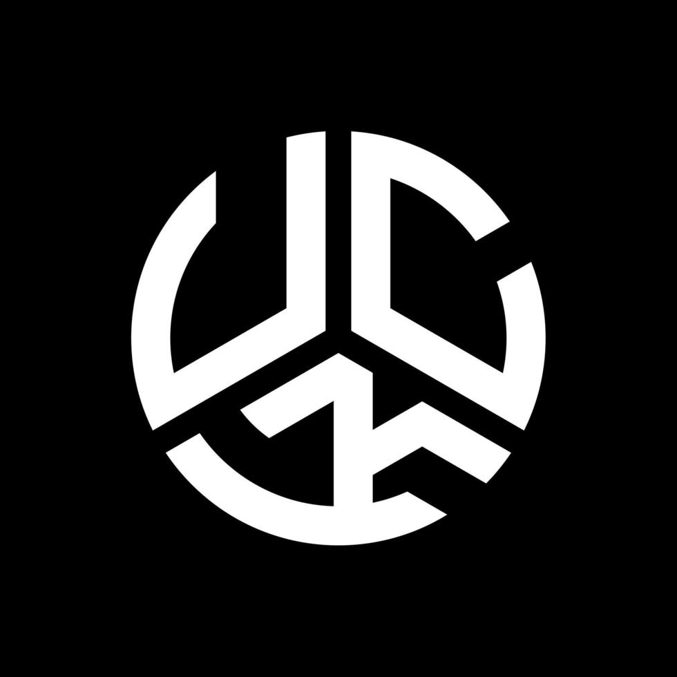 uck design de logotipo de carta em fundo preto. uck conceito de logotipo de letra de iniciais criativas. uck design de letras. vetor