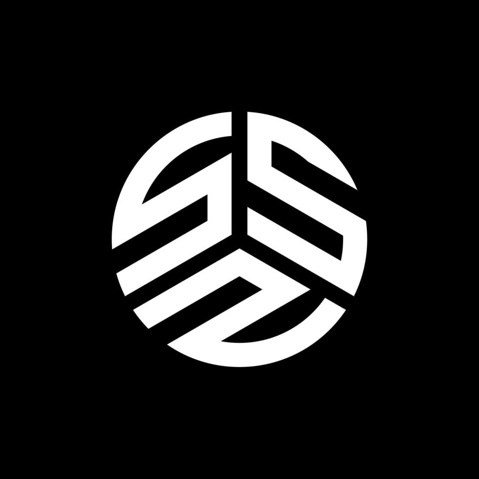 design de logotipo de carta ssz em fundo preto. conceito de logotipo de letra de iniciais criativas ssz. design de letra ssz. vetor