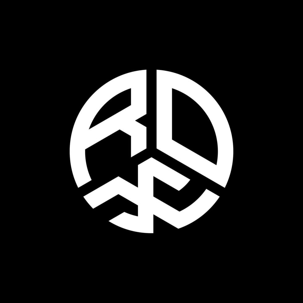 rox carta logotipo design em fundo preto. rox conceito de logotipo de letra de iniciais criativas. design de carta rox. vetor