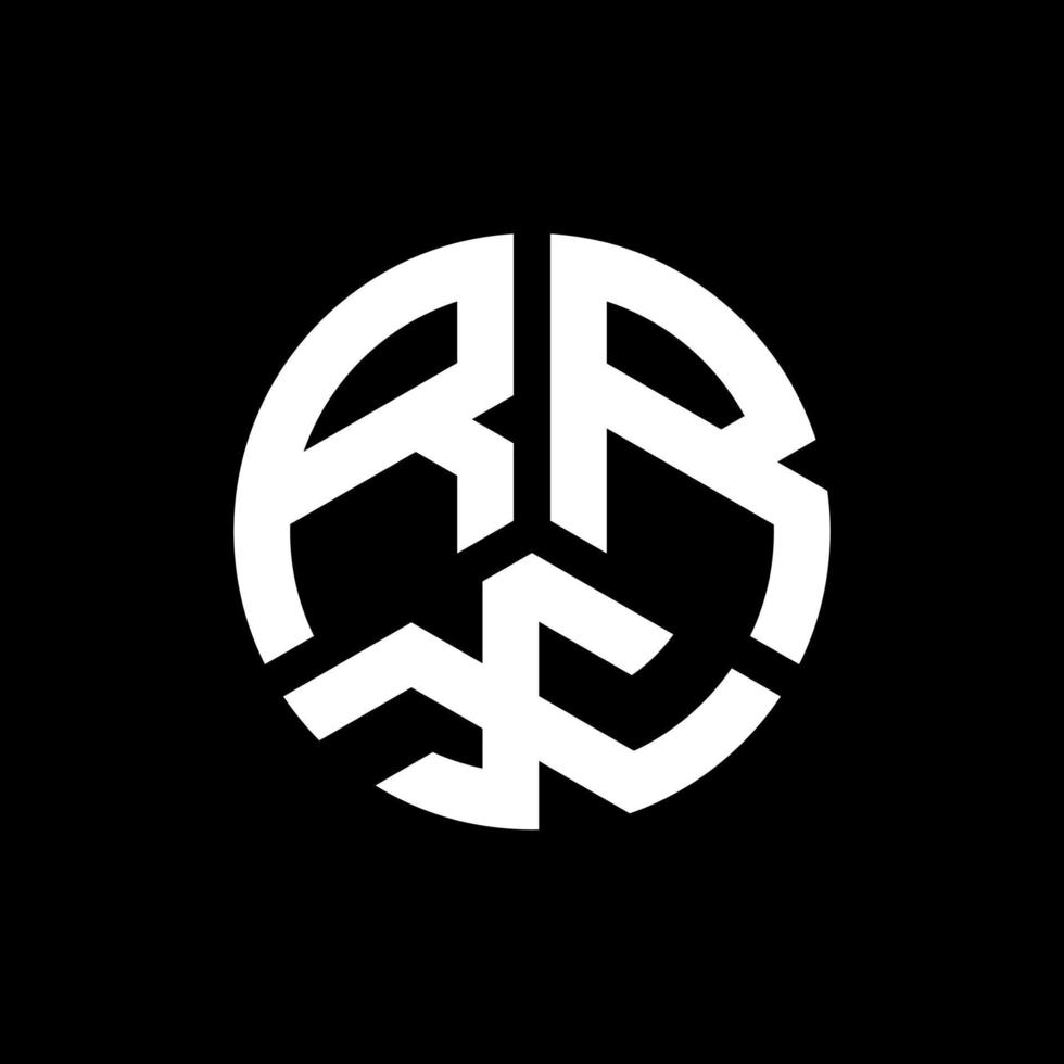 design de logotipo de carta rrx em fundo preto. conceito de logotipo de carta de iniciais criativas rrx. design de letra rrx. vetor