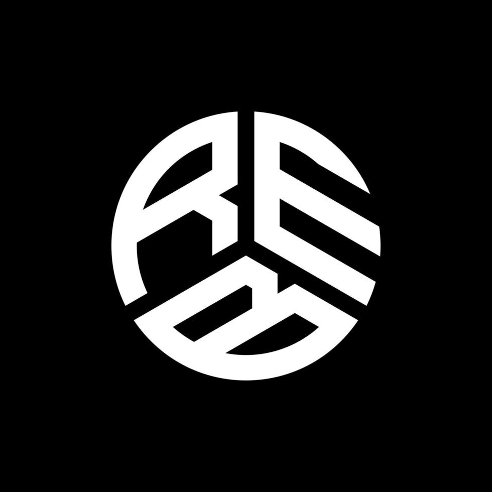 design de logotipo de carta reb em fundo preto. reb conceito de logotipo de letra de iniciais criativas. design de letra reb. vetor