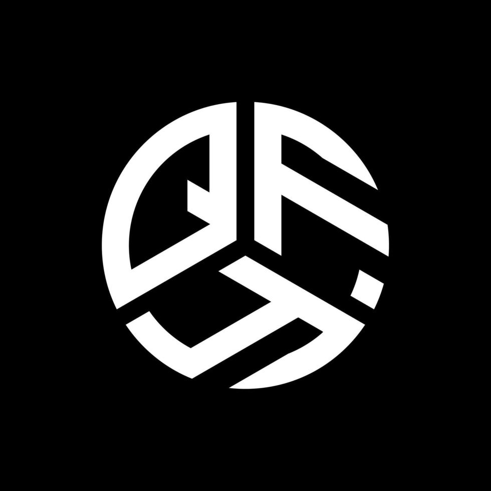 design de logotipo de carta qfy em fundo preto. conceito de logotipo de carta de iniciais criativas qfy. design de letra qfy. vetor