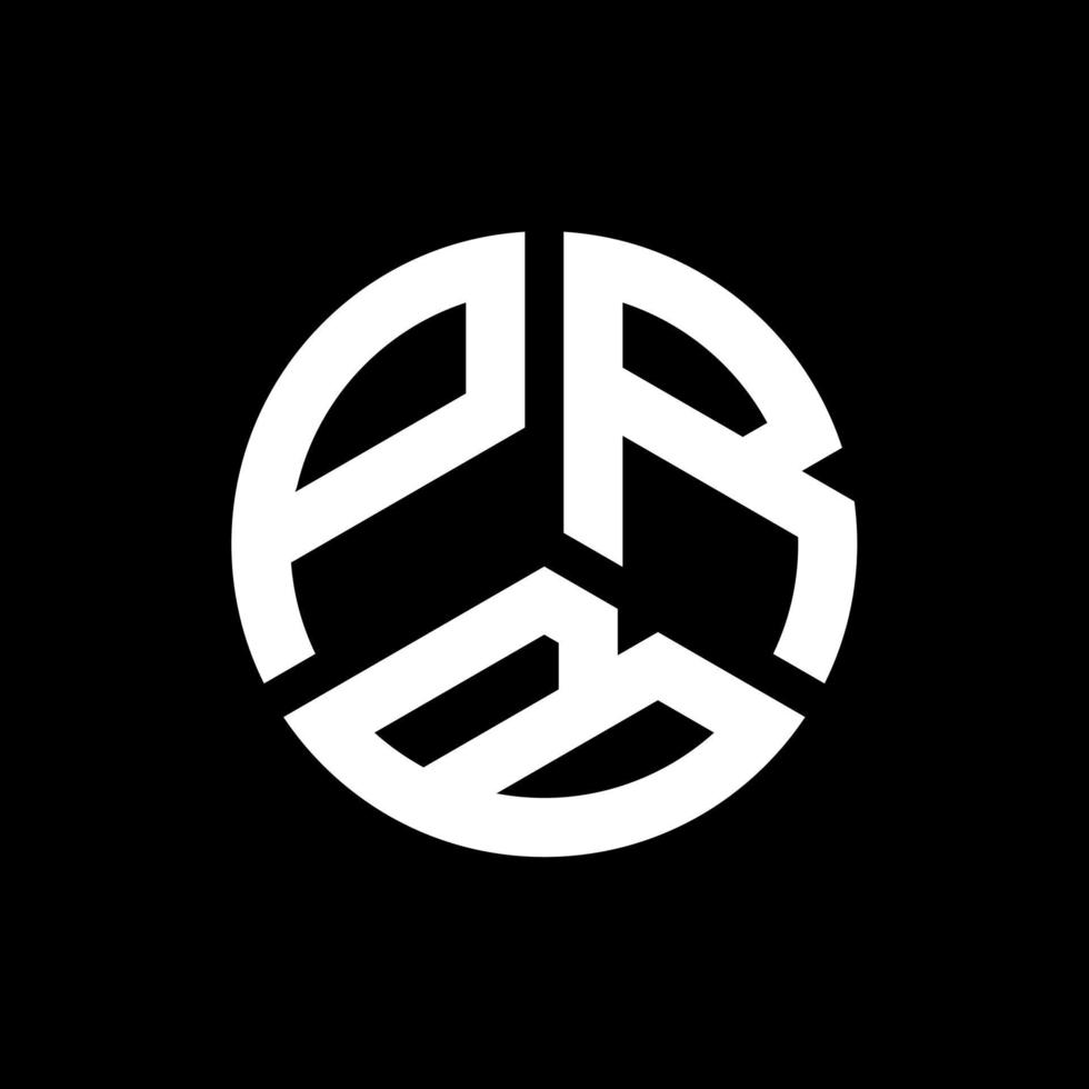 prb carta logotipo design em fundo preto. prb conceito de logotipo de letra de iniciais criativas. projeto de letra prb. vetor