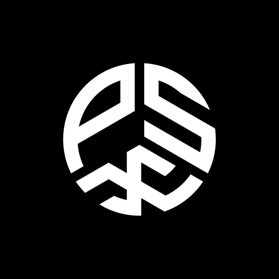 design de logotipo de carta psx em fundo preto. conceito de logotipo de letra de iniciais criativas psx. design de letra psx. vetor