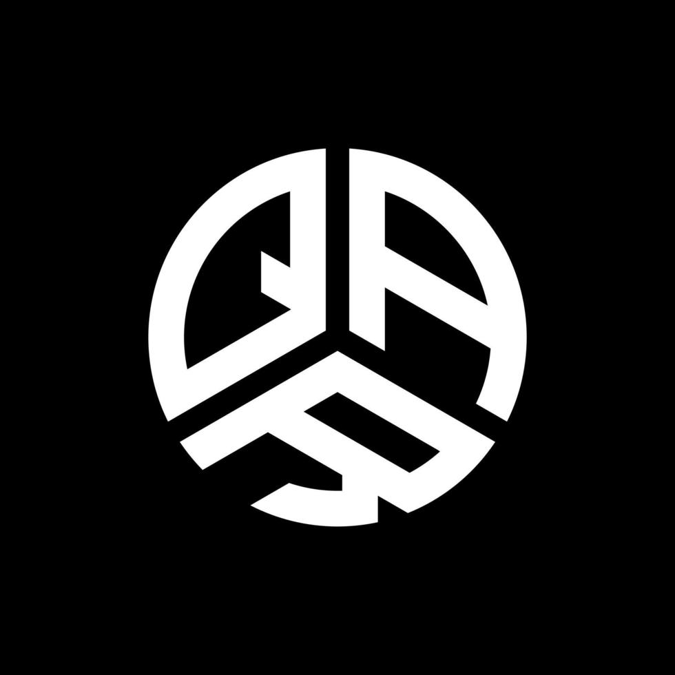 design de logotipo de carta qar em fundo preto. conceito de logotipo de carta de iniciais criativas qar. design de letra qar vetor