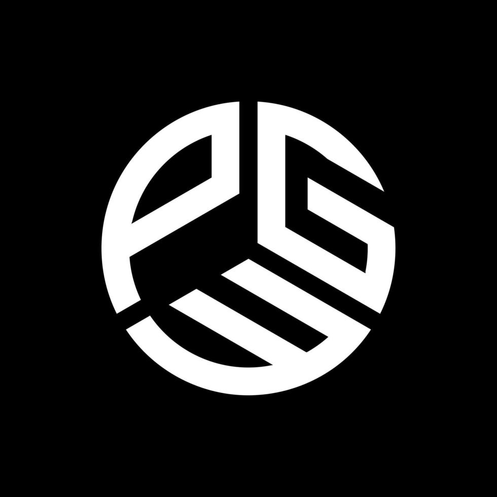 design de logotipo de carta pgw em fundo preto. conceito de logotipo de carta de iniciais criativas pgw. design de letra pgw. vetor