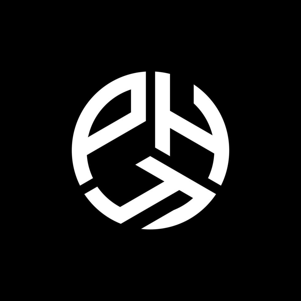 design de logotipo de carta phy em fundo preto. conceito de logotipo de letra de iniciais criativas phy. design de carta phy. vetor