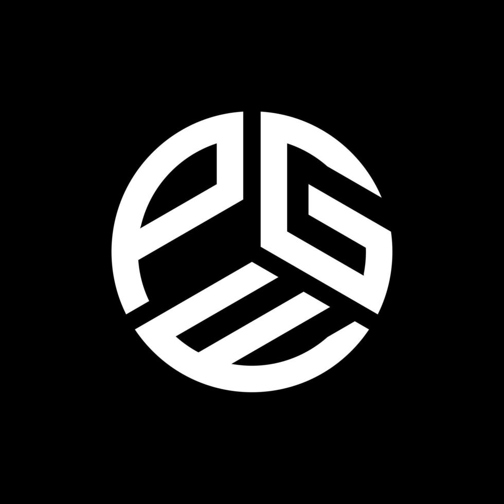 design de logotipo de carta pge em fundo preto. conceito de logotipo de letra de iniciais criativas pge. design de letra pg. vetor