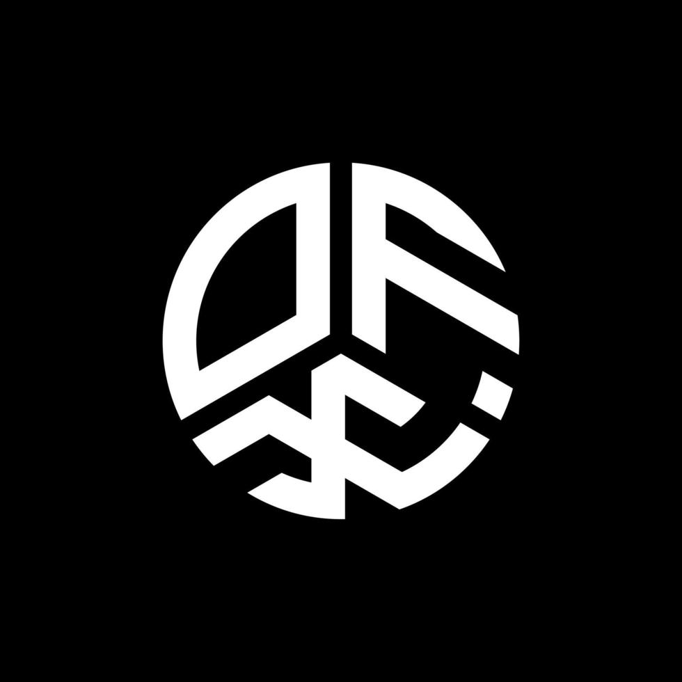 ofx carta logotipo design em fundo preto. ofx conceito de logotipo de letra inicial criativa. ofx design de letras. vetor