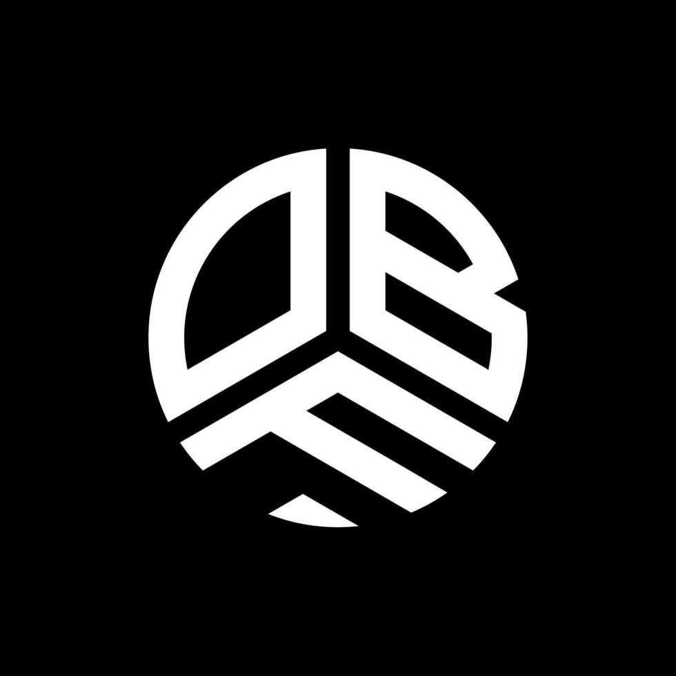 design de logotipo de carta obf em fundo preto. conceito de logotipo de letra de iniciais criativas obf. design de letra obf. vetor