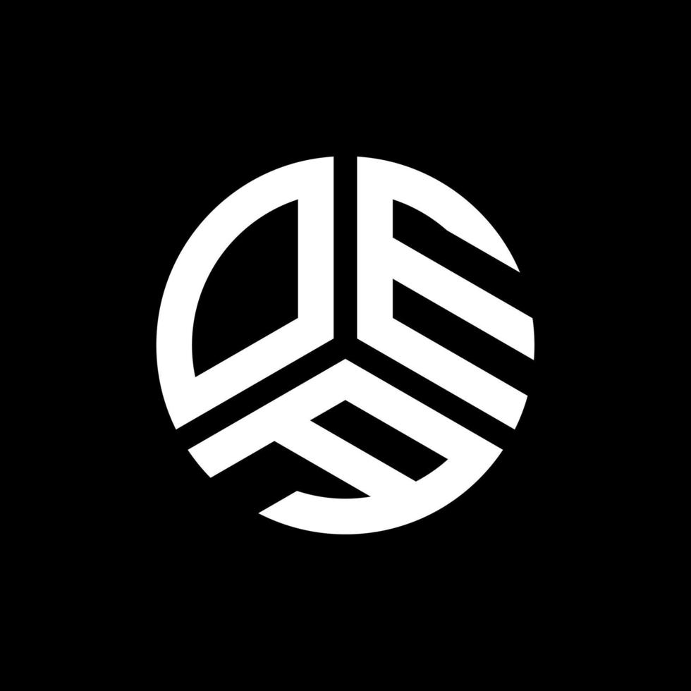 design de logotipo de carta oea em fundo preto. conceito de logotipo de letra de iniciais criativas oea. design de letra oea. vetor