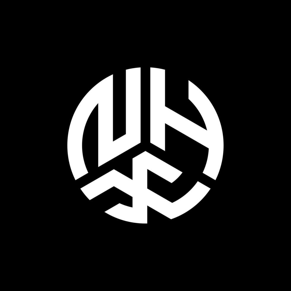 design de logotipo de carta nhx em fundo preto. conceito de logotipo de letra de iniciais criativas nhx. design de letra nhx. vetor