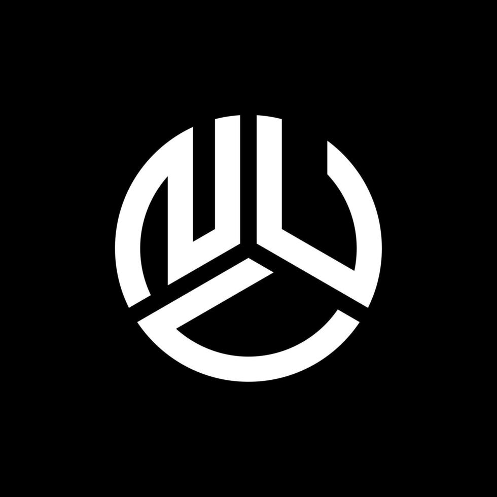 design de logotipo de carta nuu em fundo preto. conceito de logotipo de carta de iniciais criativas nuu. design de letras nuu. vetor
