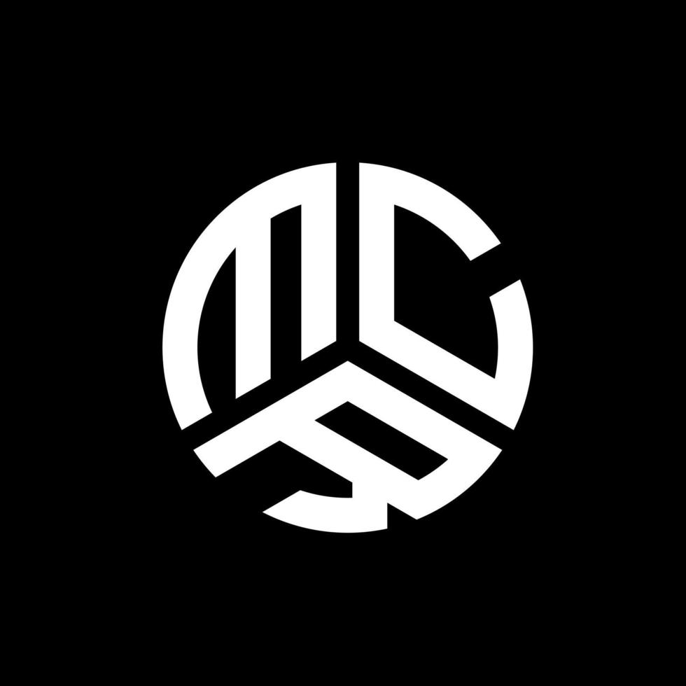 design de logotipo de carta mcr em fundo preto. conceito de logotipo de carta de iniciais criativas mcr. design de letra mcr. vetor