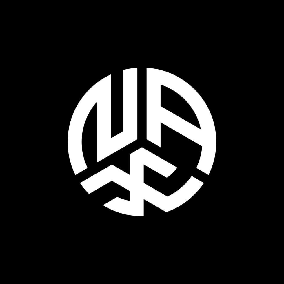 design de logotipo de carta nax em fundo preto. conceito de logotipo de letra de iniciais criativas nax. design de letra nax. vetor