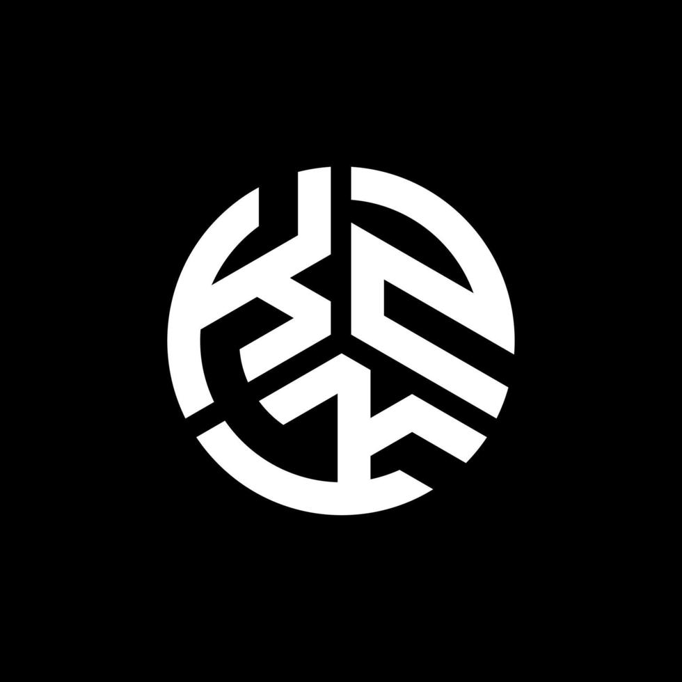 kzk carta logotipo design em fundo preto. conceito de logotipo de letra de iniciais criativas kzk. design de letra kzk. vetor