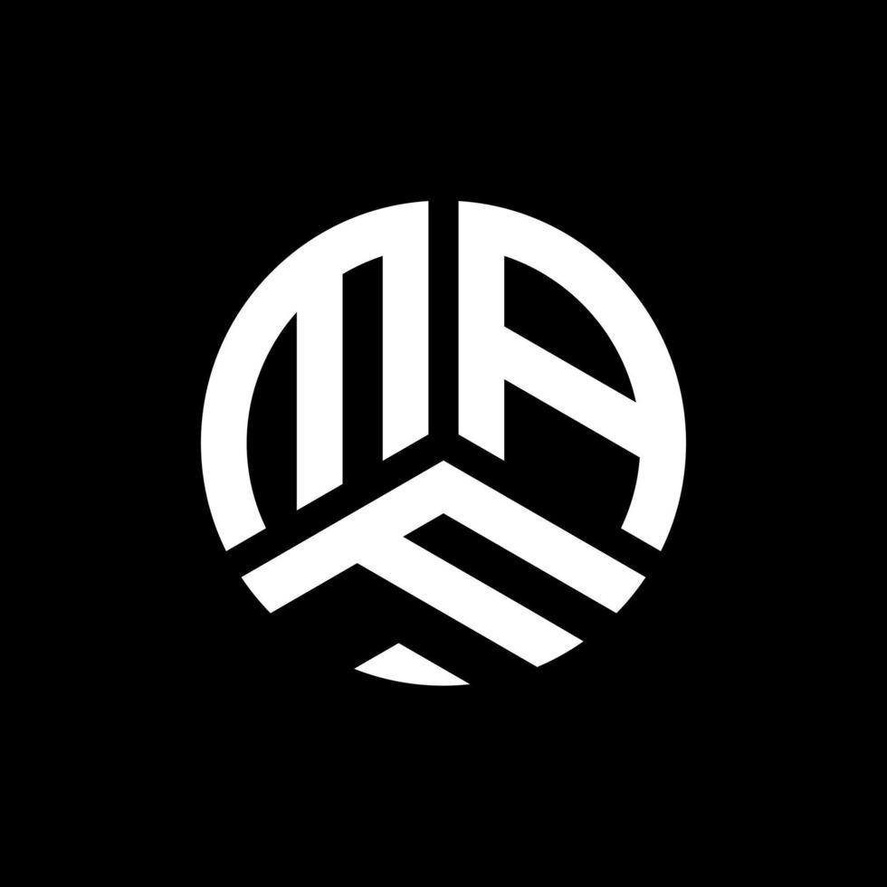 design de logotipo de carta printmaf em fundo preto. conceito de logotipo de carta de iniciais criativas maf. design de letra maf. vetor