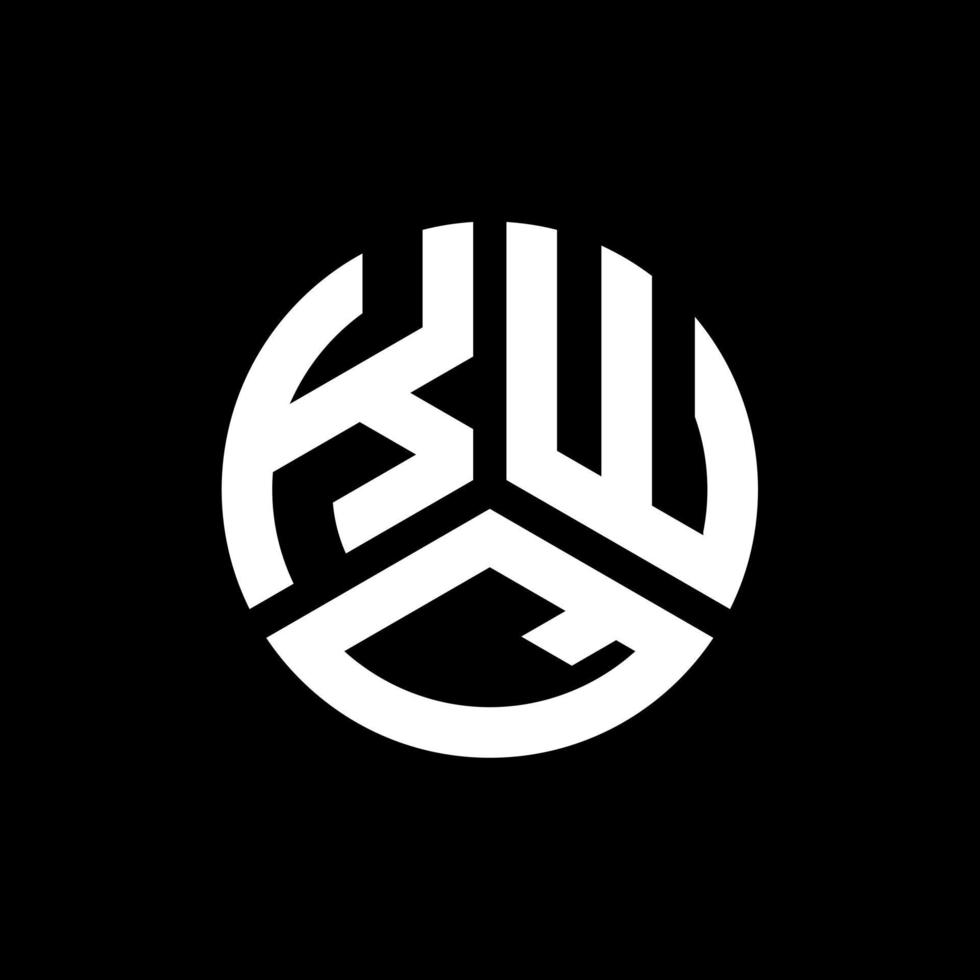 design de logotipo de letra kwq em fundo preto. conceito de logotipo de letra de iniciais criativas kwq. desenho de letra kwq. vetor