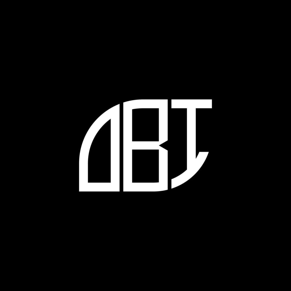 design de logotipo de carta obi em fundo preto. conceito de logotipo de letra de iniciais criativas obi. design de letra obi. vetor