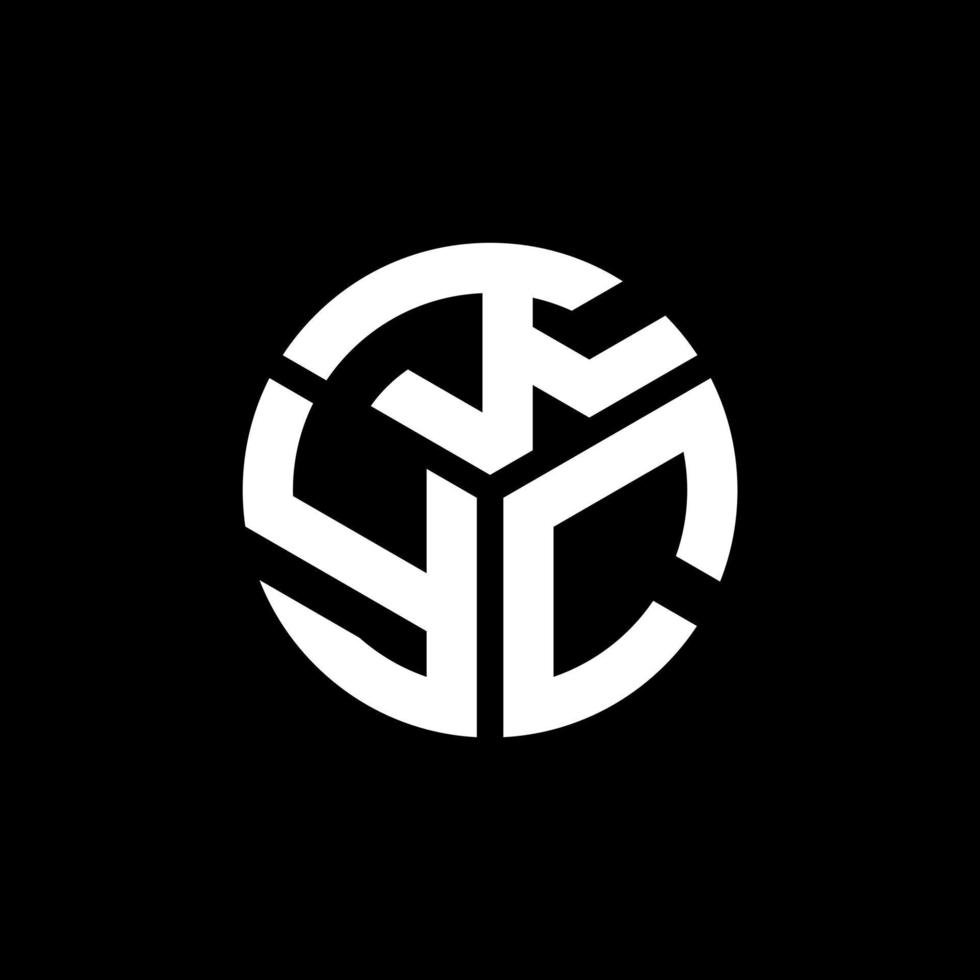 design de logotipo de carta kyc em fundo preto. conceito de logotipo de letra de iniciais criativas kyc. design de letras kyc. vetor