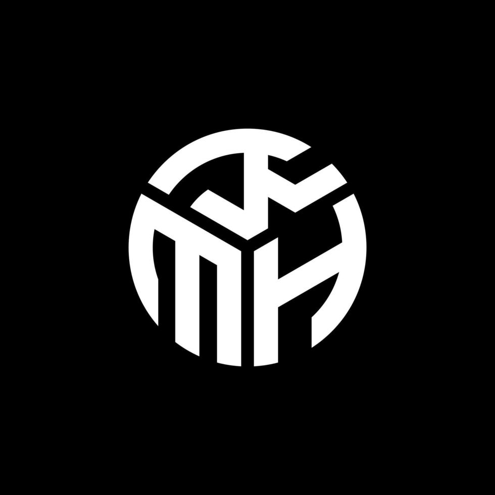 design de logotipo de letra kmh em fundo preto. conceito de logotipo de letra de iniciais criativas kmh. desenho de letra kmh. vetor