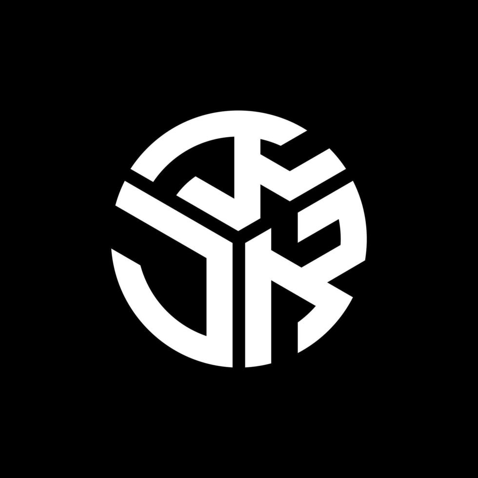 design de logotipo de letra kjk em fundo preto. conceito de logotipo de letra de iniciais criativas kjk. design de letra kjk. vetor