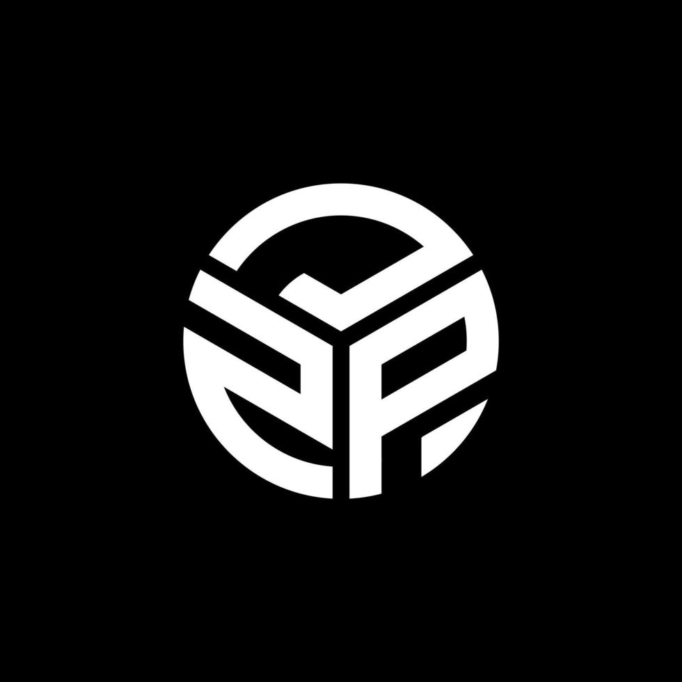 design de logotipo de carta jzp em fundo preto. conceito de logotipo de letra de iniciais criativas jzp. design de letra jzp. vetor