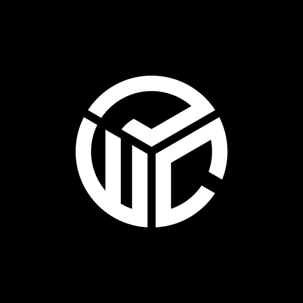 design de logotipo de carta jwc em fundo preto. conceito de logotipo de letra de iniciais criativas jwc. design de letras jwc. vetor
