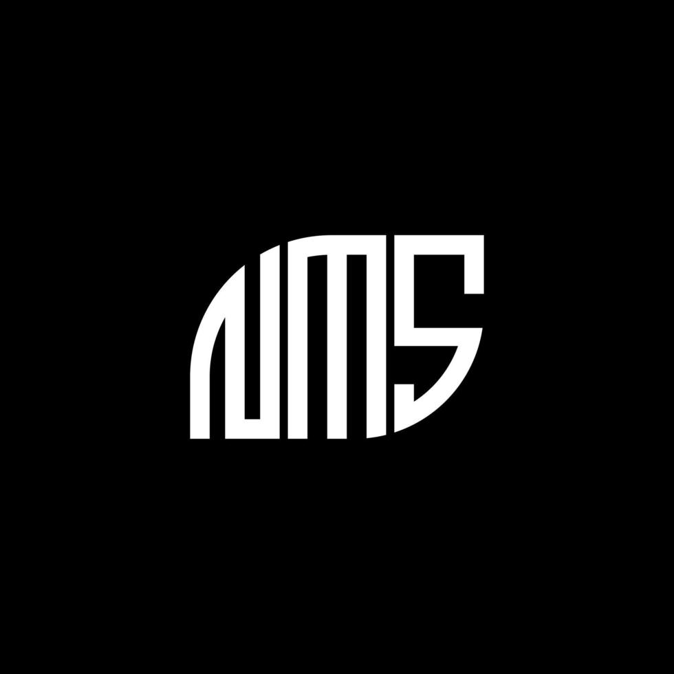 nms carta design.nms carta logotipo design em fundo preto. conceito de logotipo de letra de iniciais criativas nms. nms carta design.nms carta logotipo design em fundo preto. n vetor