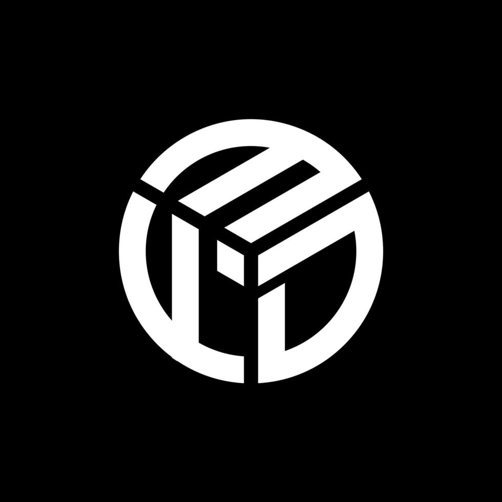 design de logotipo de carta mfd em fundo preto. conceito de logotipo de letra de iniciais criativas mfd. design de letra mfd. vetor