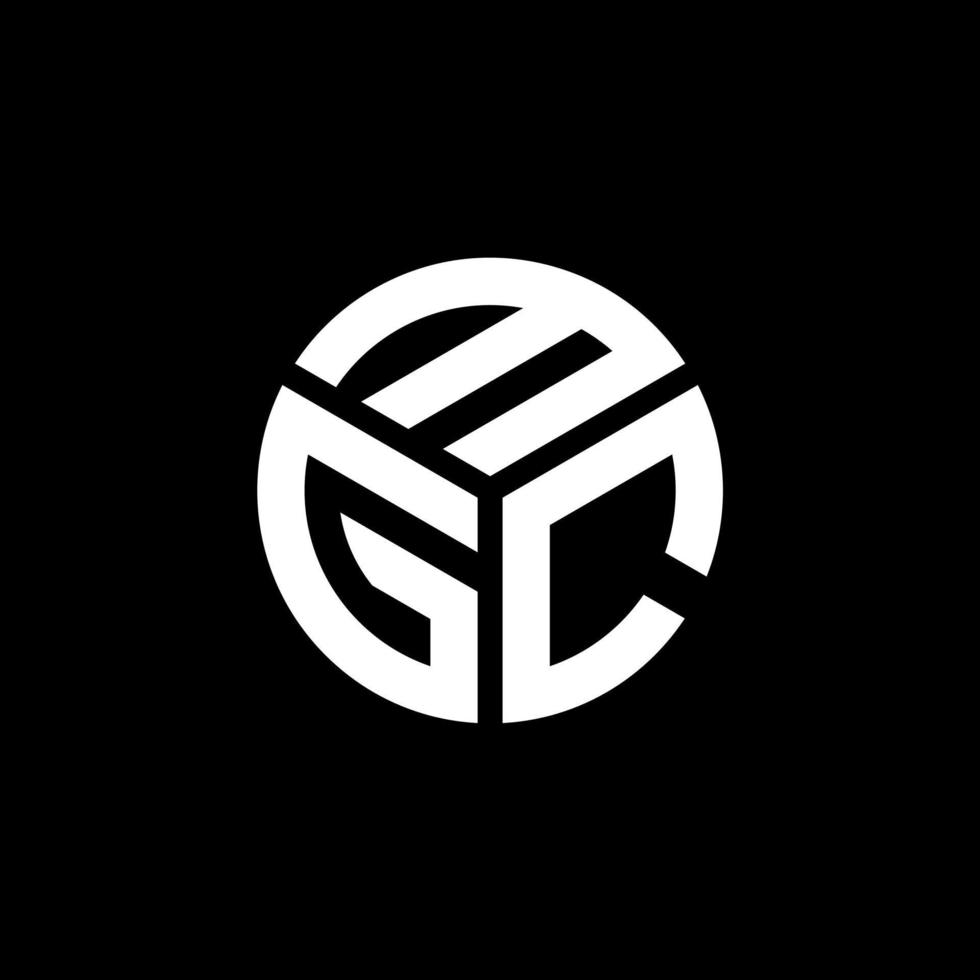 design de logotipo de carta mgc em fundo preto. conceito de logotipo de carta de iniciais criativas mgc. design de letras mgc. vetor