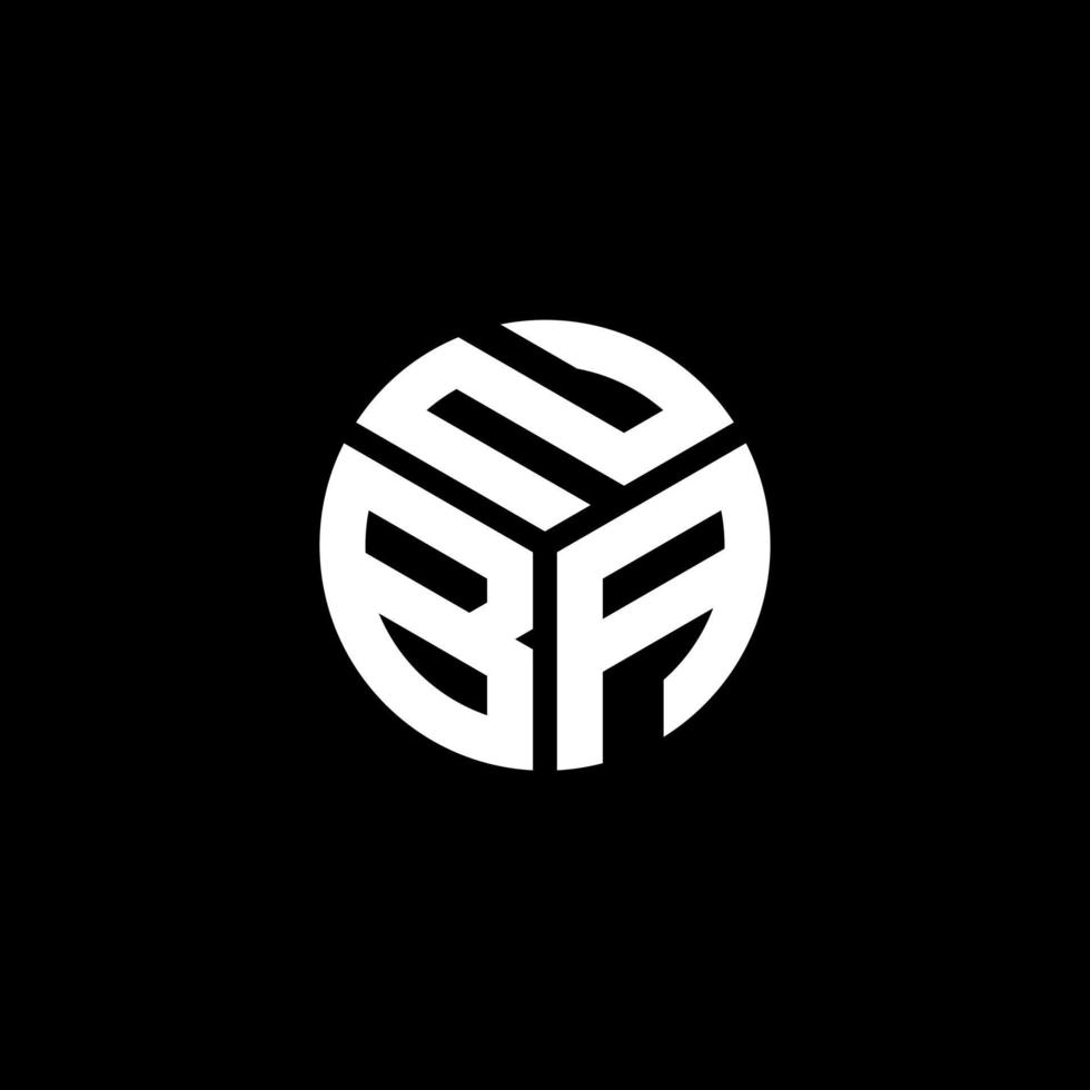 design de logotipo de carta nba em fundo preto. conceito de logotipo de carta de iniciais criativas da nba. design de letras nba. vetor
