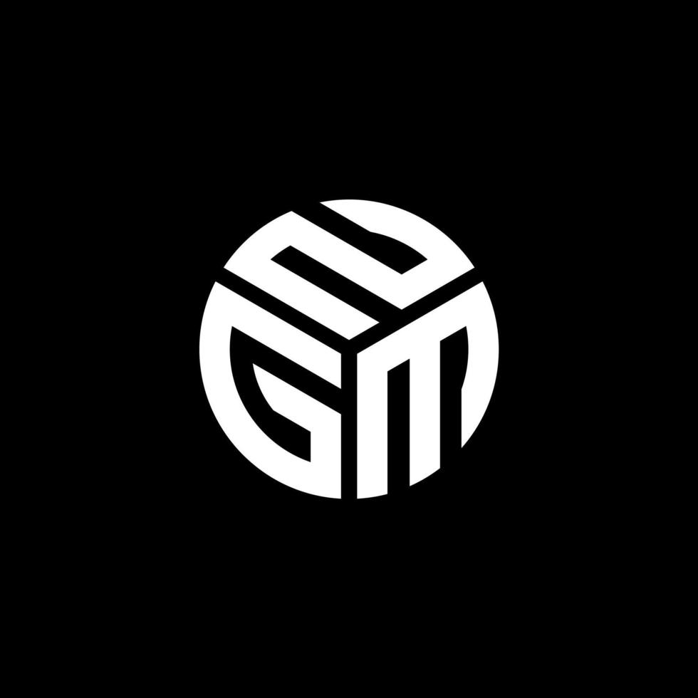 design de logotipo de letra ngm em fundo preto. conceito de logotipo de letra de iniciais criativas ngm. design de letras ngm. vetor