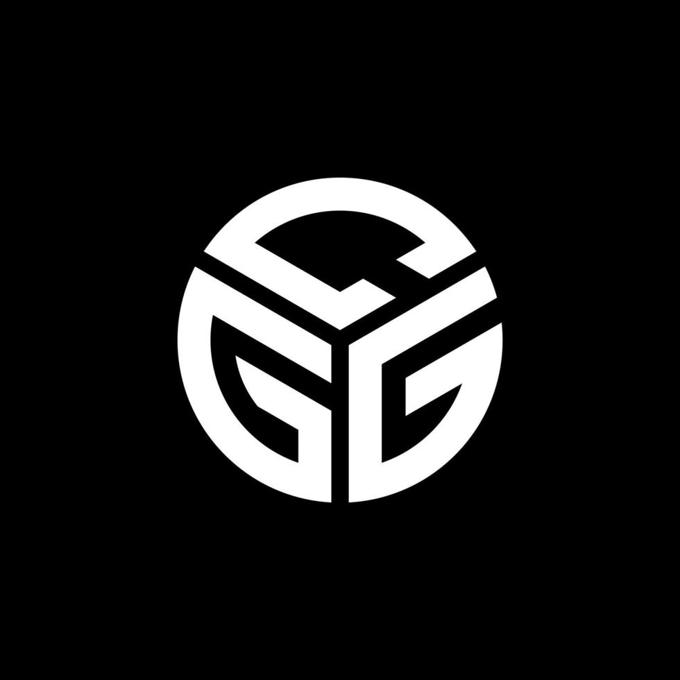 design de logotipo de carta cgg em fundo preto. conceito de logotipo de letra de iniciais criativas cgg. design de letra cgg. vetor