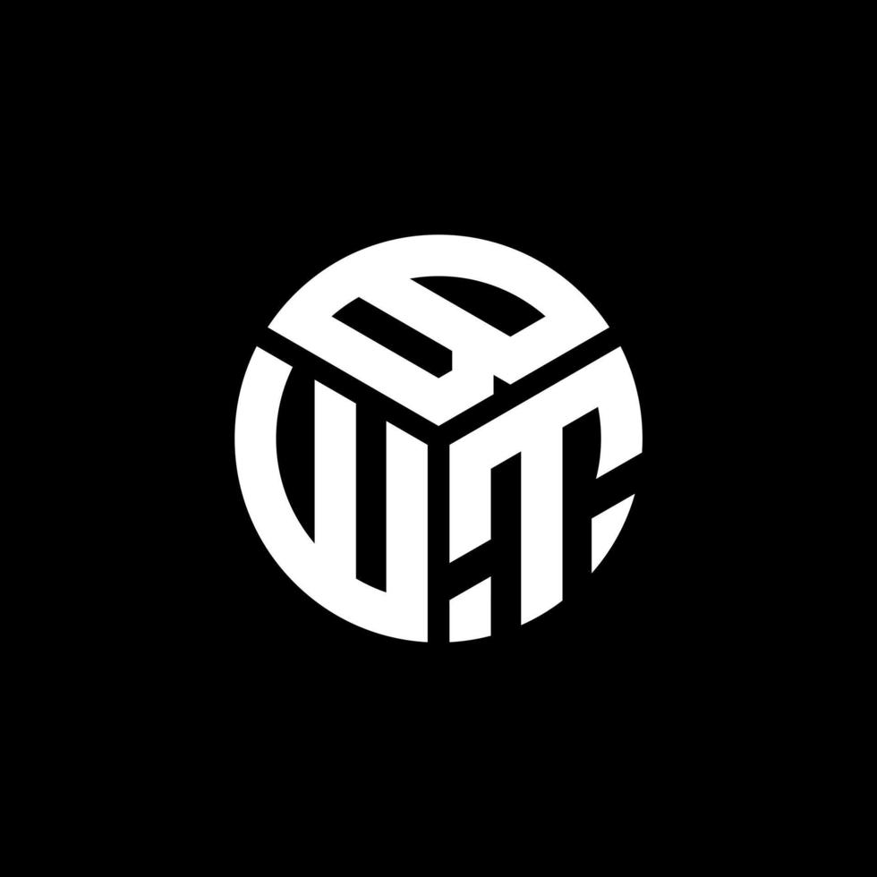 design de logotipo de letra bwt em fundo preto. conceito de logotipo de letra de iniciais criativas bwt. design de letra bwt. vetor
