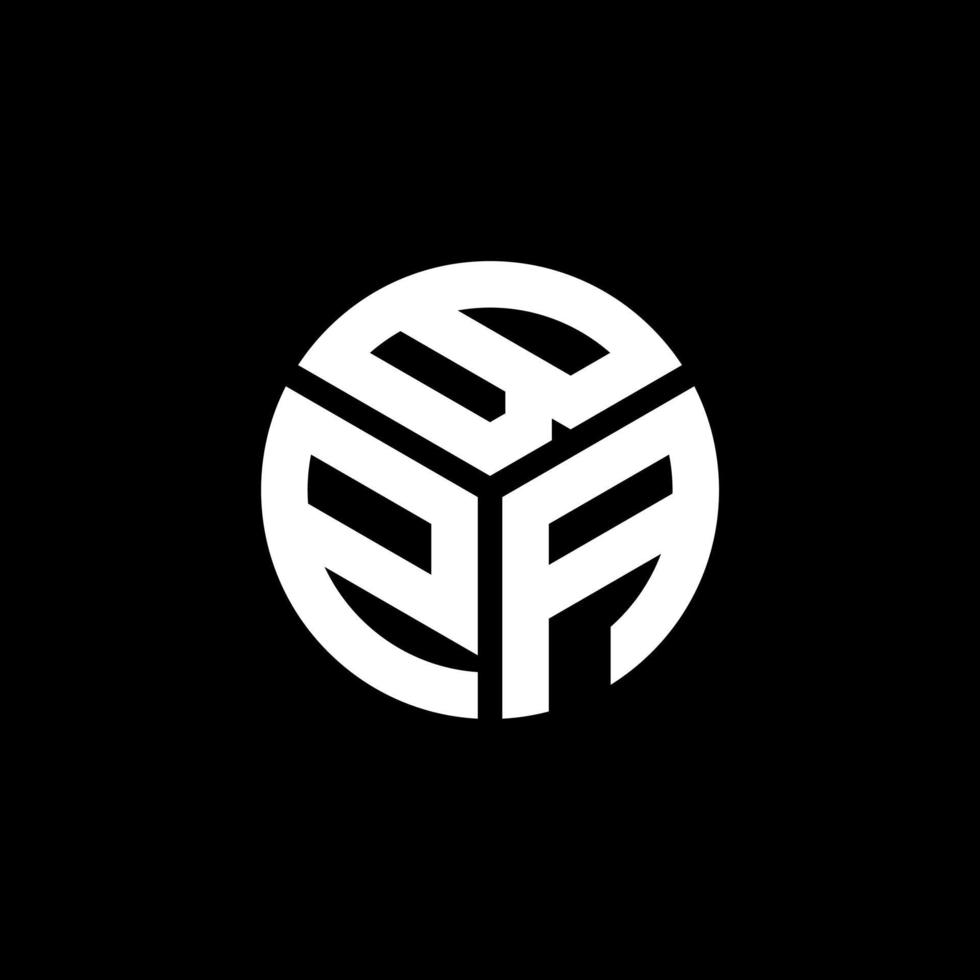design de logotipo de carta bpa em fundo preto. conceito de logotipo de letra de iniciais criativas bpa. design de letra bpa. vetor